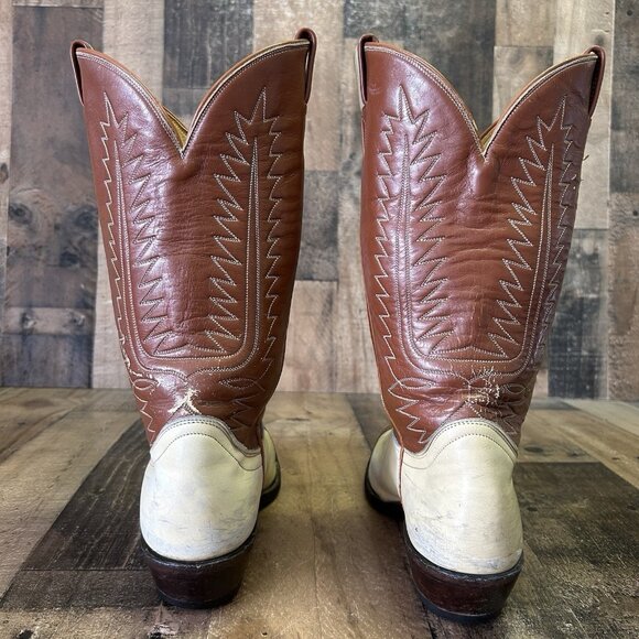 Tony Lama 6216 Vintage Gold Label Wingtip Urban Cowboy Boots Mens 9 D - Picture 7 of 12